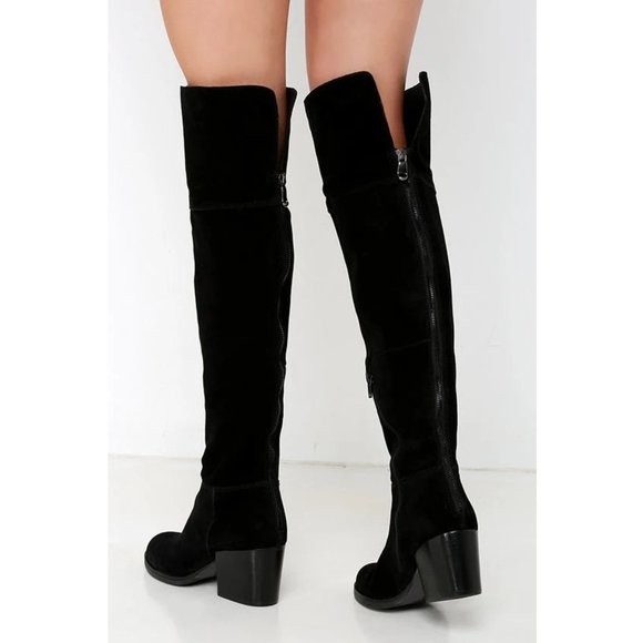 Steve Madden Suede Leather Over the Knee Boots - COPY - Picture 1 of 12